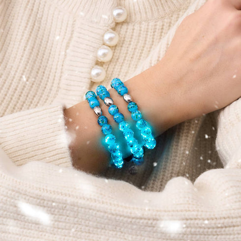 Genévrier bleu | Argent sterling 925 | Bracelet en verre Firefly