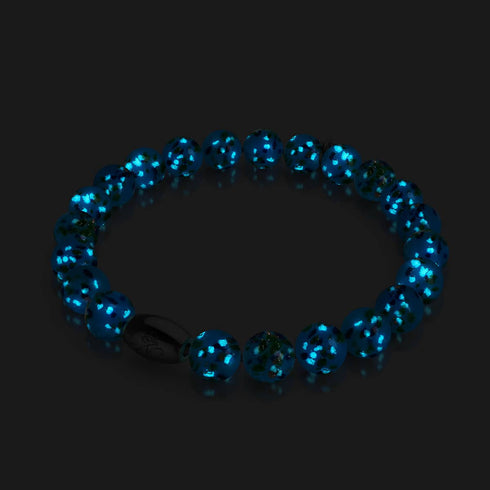 Genévrier bleu | Argent sterling 925 | Bracelet en verre Firefly