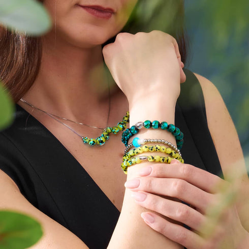 Limoncello bleu | Argent sterling 925 | Verre Firefly Wrap