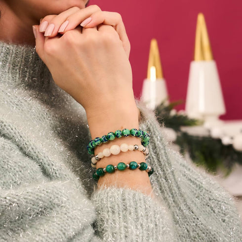 Menthe bleue | Argent sterling 925 | Bracelet en verre Firefly