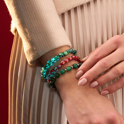 Menthe bleue | Argent sterling 925 | Bracelet en verre Firefly