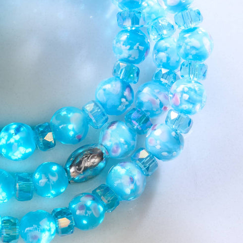 Orchidée bleue | Argent sterling 925 | Bracelet en verre Firefly