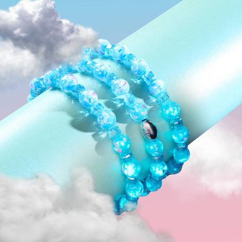Orchidée bleue | Argent sterling 925 | Bracelet en verre Firefly