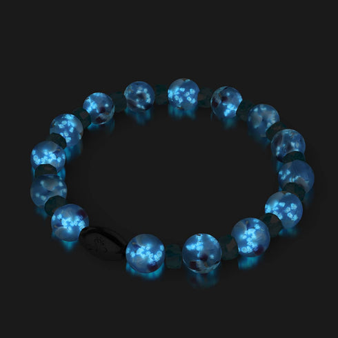 Orchidée bleue | Argent sterling 925 | Bracelet en verre Firefly