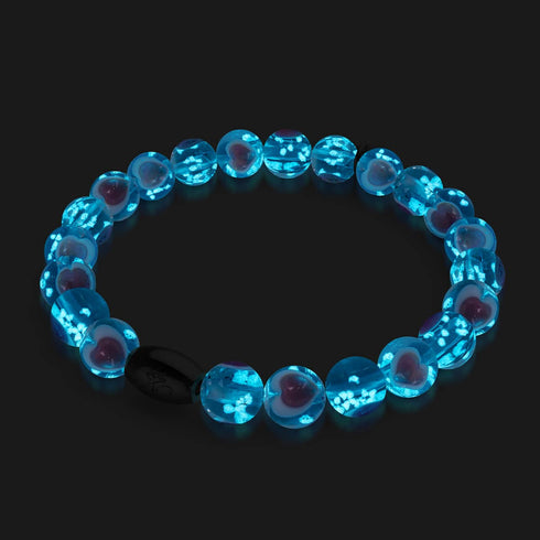 Bracelet Love en verre Firefly en argent sterling 925 bleu x rose