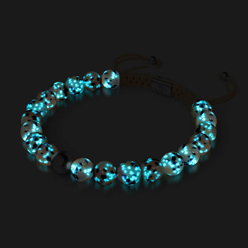 Cobbler aux myrtilles | Argent | Bracelet en macramé en verre Firefly