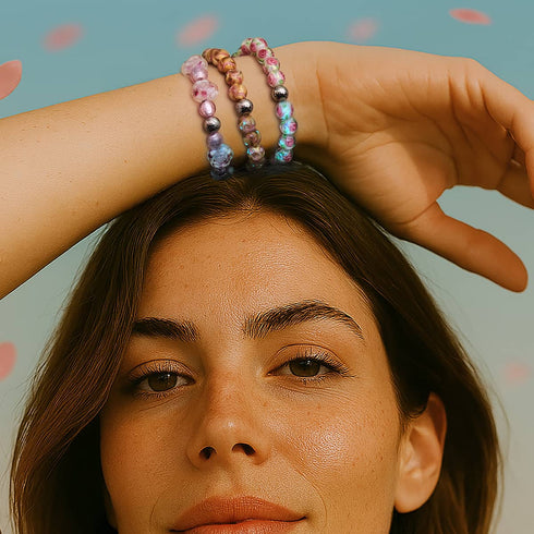 Blush Current | Rose caramel | Bracelet tourbillon en verre Firefly