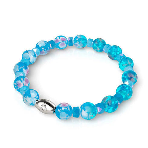 Fleurs de bleuet | Argent sterling 925 | Bracelet en verre Firefly