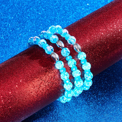 Fleurs de bleuet | Argent sterling 925 | Bracelet en verre Firefly