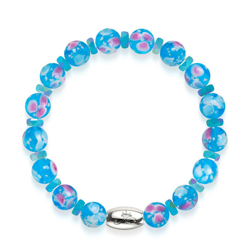 Fleurs de bleuet | Argent sterling 925 | Bracelet en verre Firefly