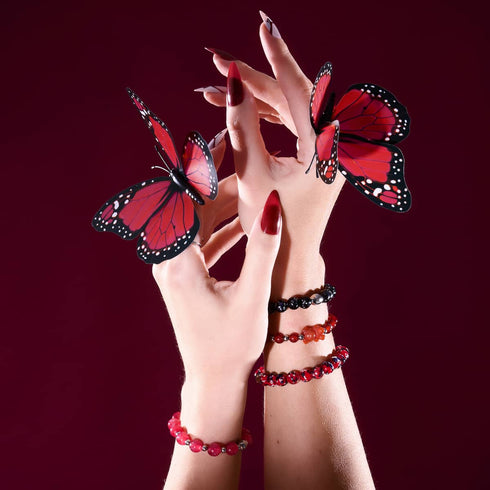 Feu et glace | Argent sterling 925 | Bracelet en verre Firefly