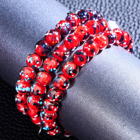 Feu et glace | Argent sterling 925 | Bracelet en verre Firefly