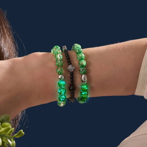 Gleaming Grove | Argent sterling 925 | Bracelet en verre Firefly