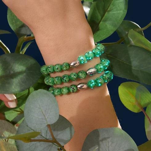 Gleaming Grove | Argent sterling 925 | Bracelet en verre Firefly