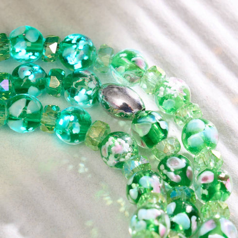 Orchidée verte | Argent sterling 925 | Bracelet en verre Firefly Blossom