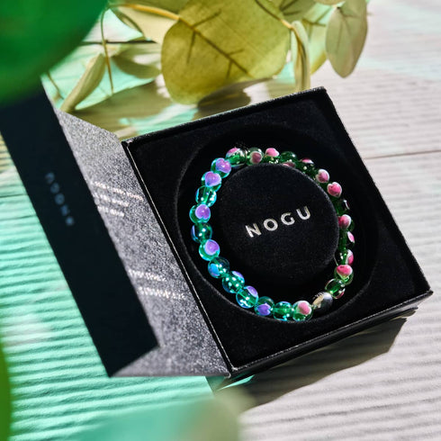 Bracelet Love en verre Firefly en argent sterling 925 vert x rose
