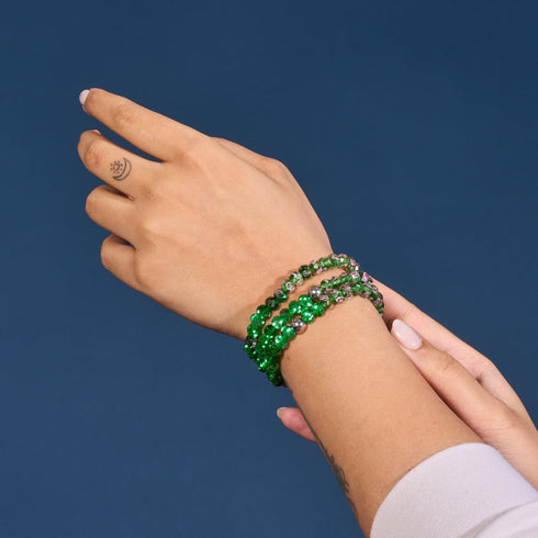 Bracelet en diamants en verre Firefly | Zinnia vert 