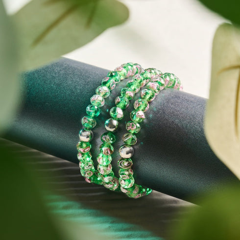 Bracelet en diamants en verre Firefly | Zinnia vert 