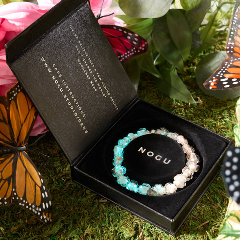 Ivoire | Argent | Bracelet trèfle en verre Firefly 