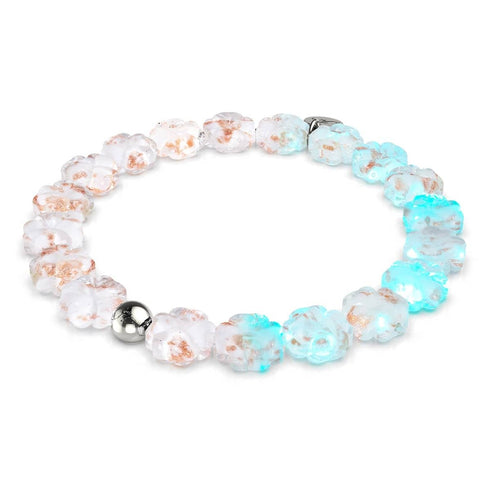 Ivoire | Argent | Bracelet trèfle en verre Firefly 