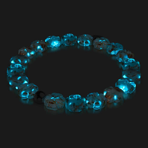 Ivoire | Argent | Bracelet trèfle en verre Firefly 