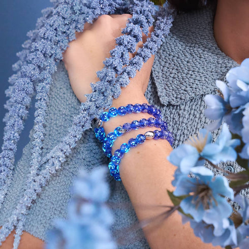 Lapis-lazuli | Argent sterling 925 | Bracelet en verre Firefly