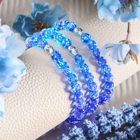 Lapis-lazuli | Argent sterling 925 | Bracelet en verre Firefly