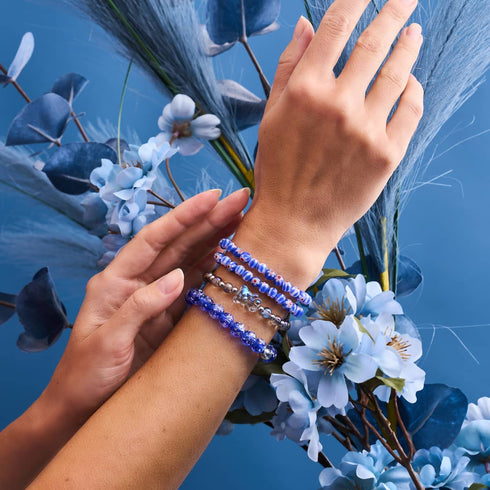Lapis-lazuli | Argent sterling 925 | Bracelet en verre Firefly