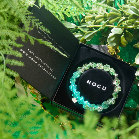 Bracelet Trèfle Lumineux | Argent | Trèfle en Verre Luciole 