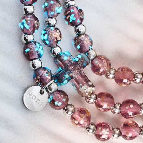 Merlot | Argent | Bracelet croix en verre Firefly 