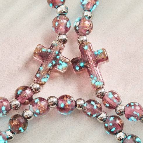 Merlot | Argent | Bracelet croix en verre Firefly 