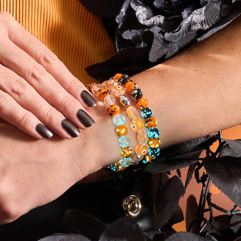 Citrouille de minuit | Argent | Bracelet citrouille en verre Firefly 