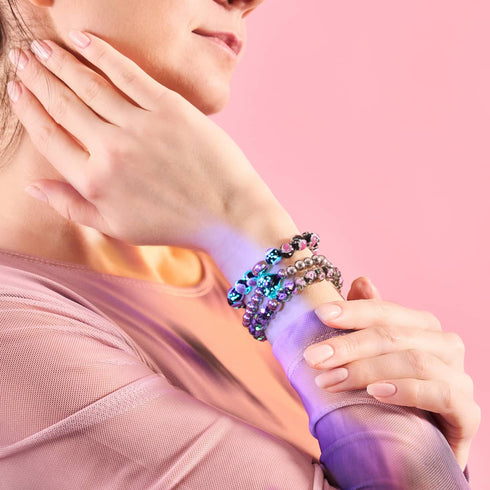 Bracelet d'essence de coeurs en verre de luciole | Obsidienne 