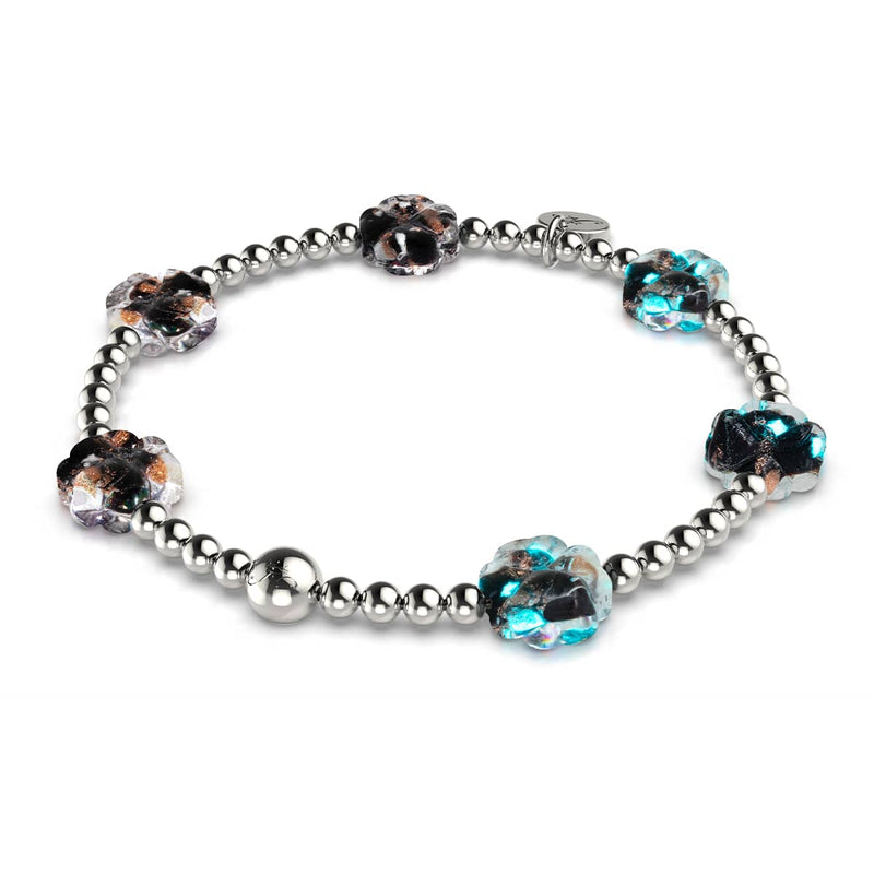 Obsidienne | Argent | Bracelet Firefly Glass Clover Essence