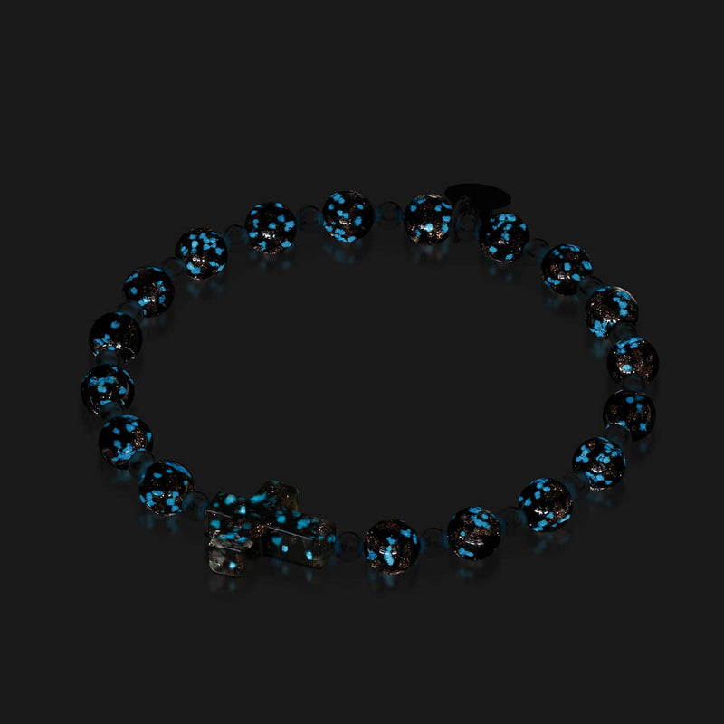 Obsidienne | Argent | Bracelet en verre Firefly Cross