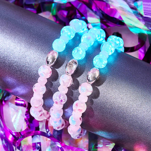 Orchidée rose | Argent sterling 925 | Bracelet en verre Firefly