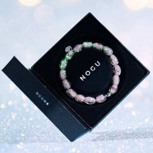 Bracelet de jardin en verre Firefly | Rose violette | Argent sterling 925