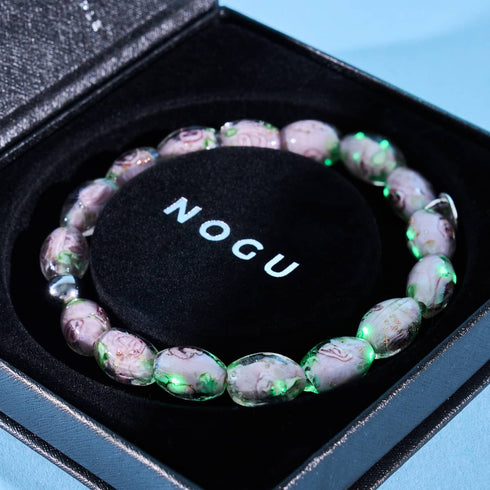 Bracelet de jardin en verre Firefly | Rose violette | Argent sterling 925