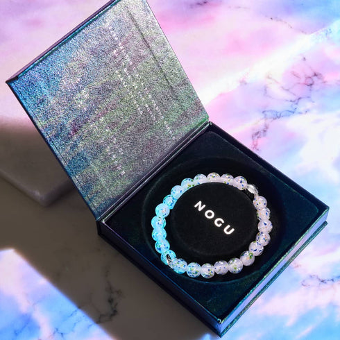 Succulente violette | Argent sterling 925 | Bracelet en verre Firefly