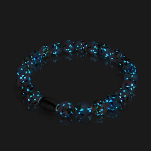 Succulente violette | Argent sterling 925 | Bracelet en verre Firefly