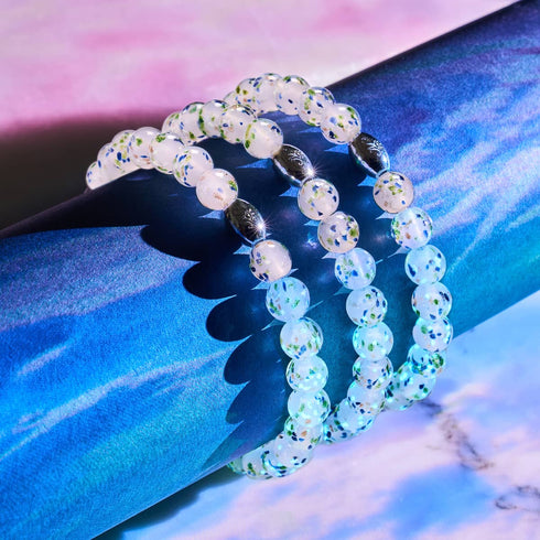 Succulente violette | Argent sterling 925 | Bracelet en verre Firefly