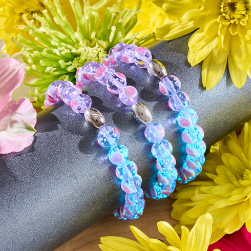 Bracelet Love en verre Firefly en argent sterling 925 violet x rose