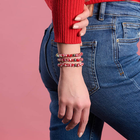 Red Roses | Firefly Glass Diamonds Bracelet