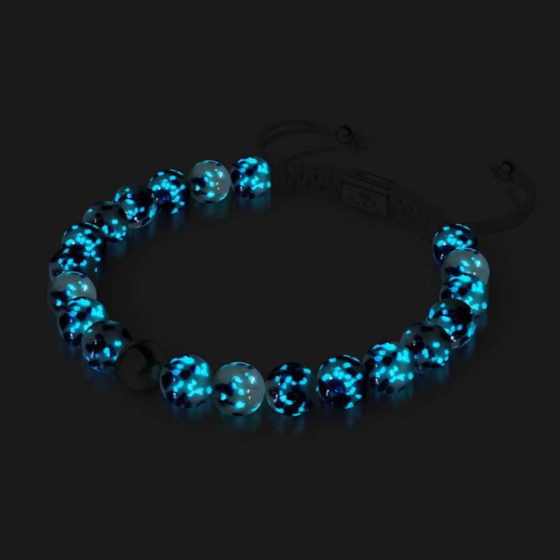 Vagues étoilées | Argent | Bracelet en macramé en verre Firefly