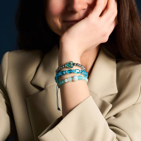 Bracelet Essence Coeurs en Verre Firefly | Teal 
