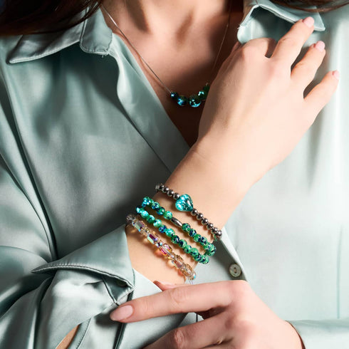 Bracelet Essence Coeurs en Verre Firefly | Teal 