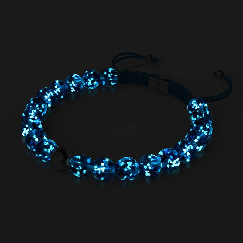 Bracelet en macramé en verre Firefly | Argent | Flamme Topaze