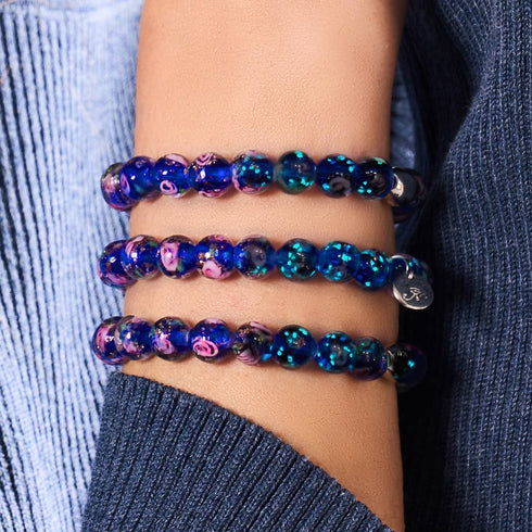 Jardin de topaze | Argent sterling 925 | Bracelet de jardin en verre Firefly
