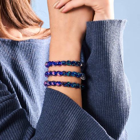 Jardin de topaze | Argent sterling 925 | Bracelet de jardin en verre Firefly