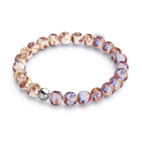 Bracelet tourbillon en verre Firefly | Prune velours | Caramel violet